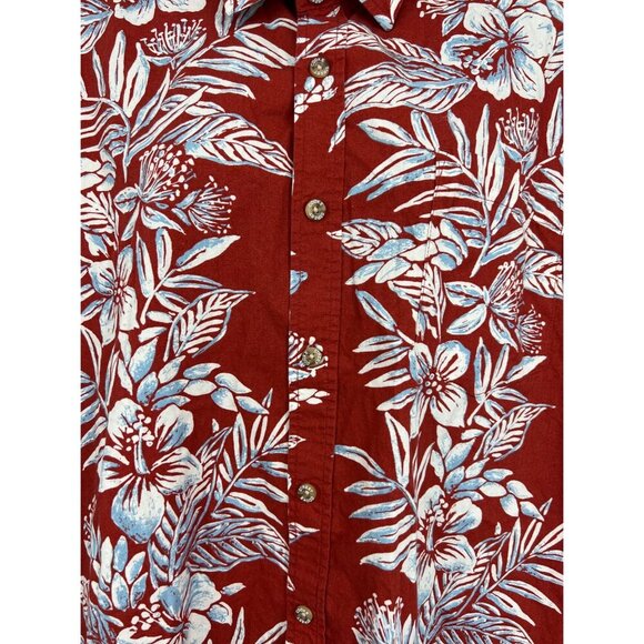 Cooke Street Hawaiian Floral Short Sleeve XL Extra Large Red Floral Aloha EUC - Picture 3 of 8
